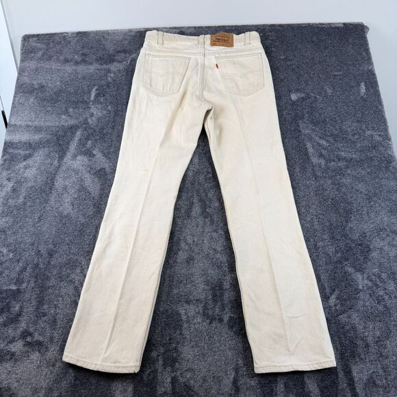 Vtg 90s Levi's 517 Bootcut Orange Tab Men's 33X32 (32X31.5) Cream Made In USA - Picture 12 of 16
